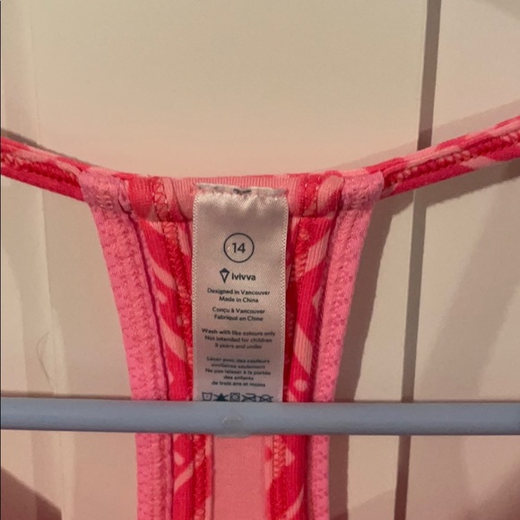Ivivva 14 double Dutch tank top shirt bra pink - Picture 2 of 8